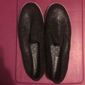 Sperry Topsider Black Sparkle Size 9